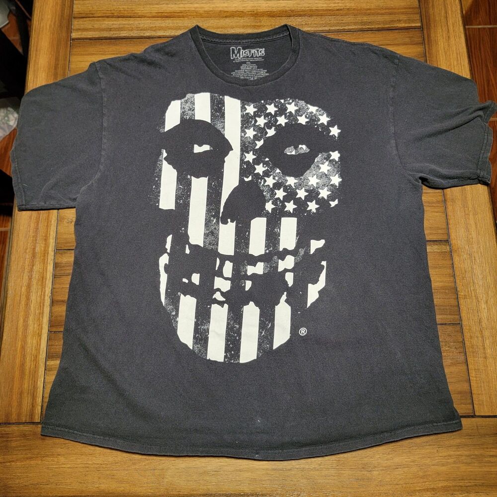 Misfits SS Black Unisex Tee American Flag Face - Size XXL